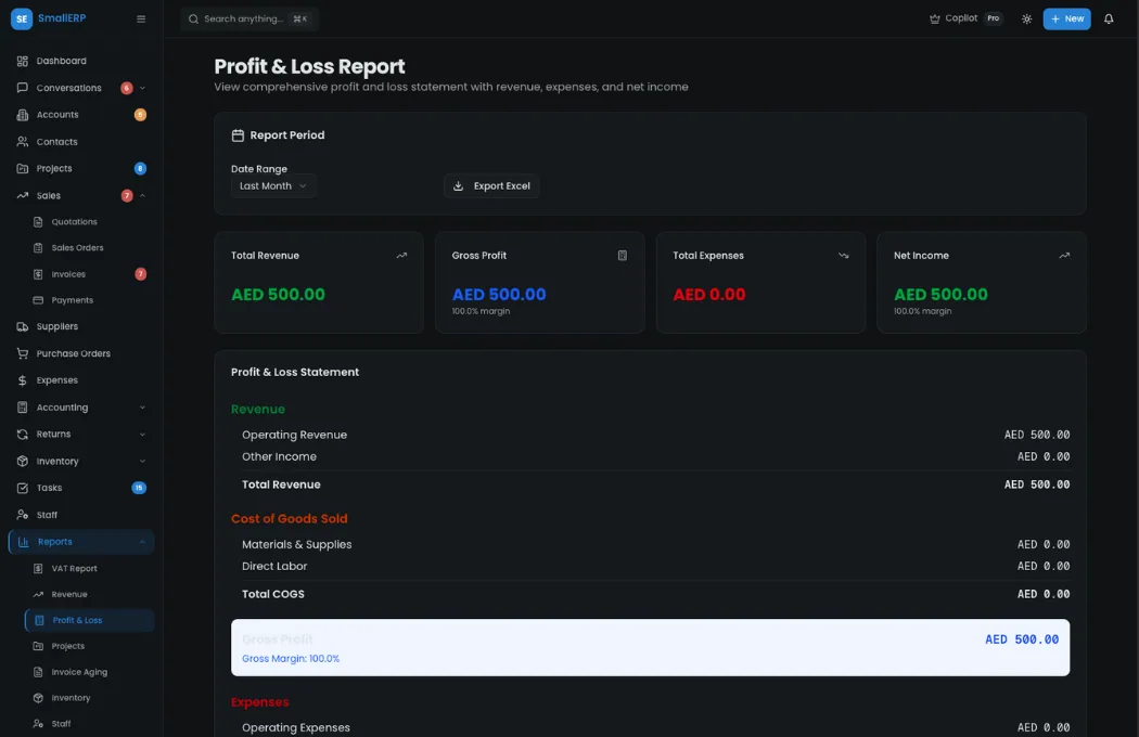 SmallERP product screenshot